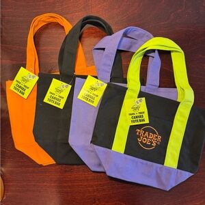 Trader Joe's Canvas Tote Bags Set